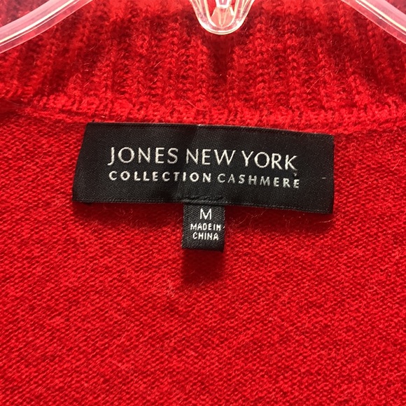 JONES NEW YORK COLLECTION CASHMERE RED MEDIUM SIZE LADIES SWEATER - Picture 2 of 11